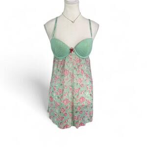 Dailey Fuentes Floral Baby doll lace sheer tropical fairy core top Size medium